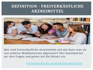 Freiverkäufliche Arzneimittel Definition