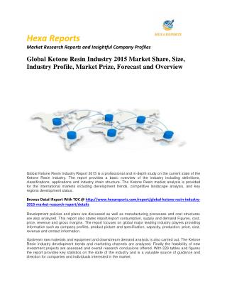 Ketone Resin Industry 2015 Market Size, Share, trends and Forecast 2014 – 2020