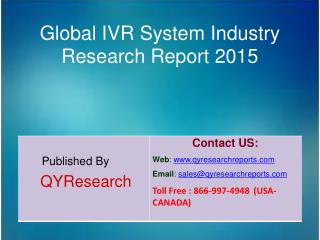 Global IVR System Market 2015 Industry Analysis, Research, Share, Trends and Growth