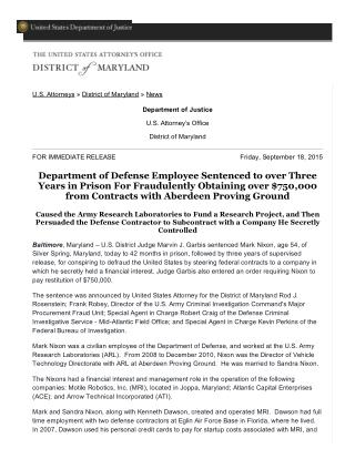 Blog 104 Department of Defense Employee Sentenced to over Three Years in Prison For Fraudulently Obtaining over $750,0