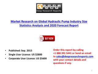 2015 Global Hydraulic Pump Industry Trends Survey and Opportunities Report