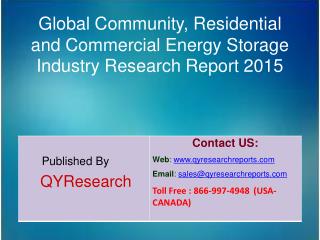 Global Community, Residential and Commercial Energy Storage Industry 2015 Market Research Report