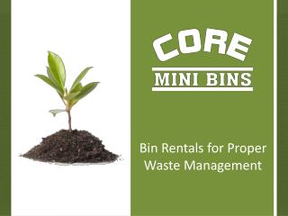 Bin Rentals for Proper Waste Management