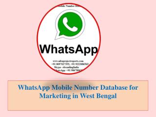 WhatsApp Mobile Number Database for Marketing in West Bengal