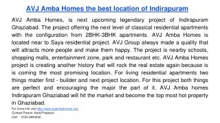 AVJ Amba Homes the best location of Indirapuram