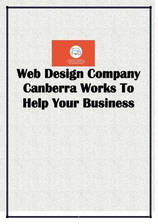 web design Canberra