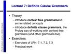 Lecture 7: Definite Clause Grammars