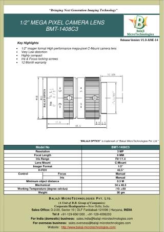 MACHINE VISION | MACHINE VISION LENSES | BALAJI OPTICS