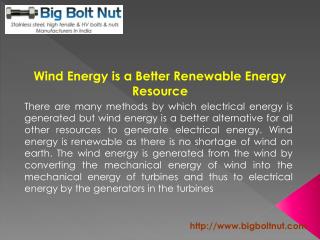 Wind Energy is a Better Renewable Energy Resource