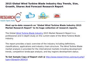 Global Wind Turbine Blade Industry 2015 Market Research Report