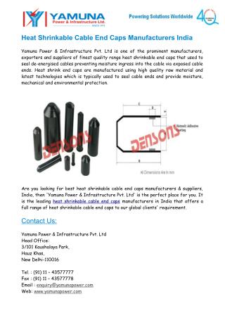 Heat Shrinkable Cable End Caps Manufacturers India