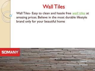 Somany Tiles For Decor your Home