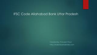 IFSC Code Allahabad Bank Uttar Pradesh