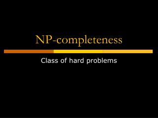 NP-completeness