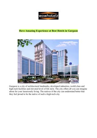 Best Hotels in Gurgaon
