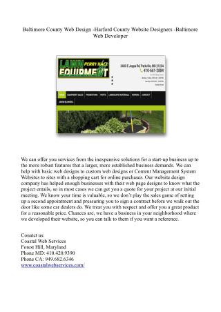 Baltimore County Web Design -Harford County Website Designers -Baltimore Web Developers