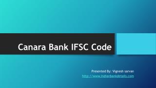IFSC codes Canara Bank