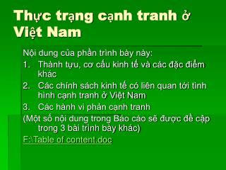 Thực trạng cạnh tranh ở Việt Nam