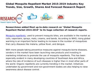 Global Mosquito Repellent Market 2015-2019