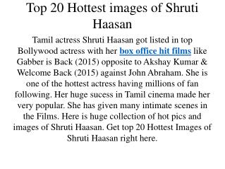 Top 20 Hottest image of Shruti Haasan