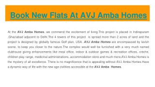 New Flats Available At AVJ Amba Homes