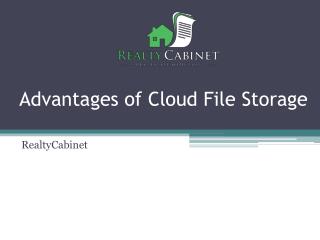 Advantages of Cloud File Storage