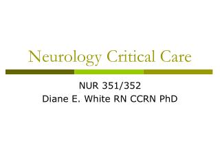 Neurology Critical Care