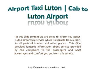 London Luton Airport Transfer | Car Services in Luton Airport