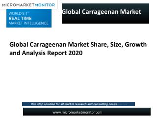 Carrageenan Market Analysis for Global (Europe, Japan, US, China) Regions