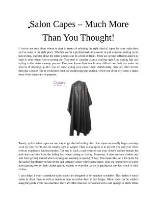 Salon Capes Much More Than You Thought