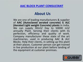 AAC Block Plant Consultant