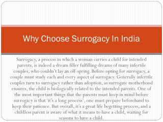 Why Choose Surrogacy In India