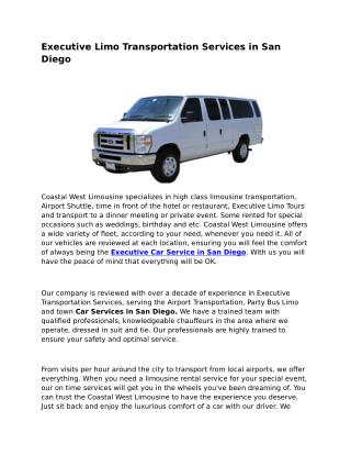Limousine Service San Diego Ca