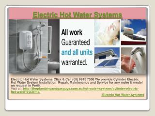 Electric hot water systems
