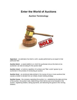 Auction Terminology