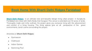 Book home with bharti delhi ridges faridabad