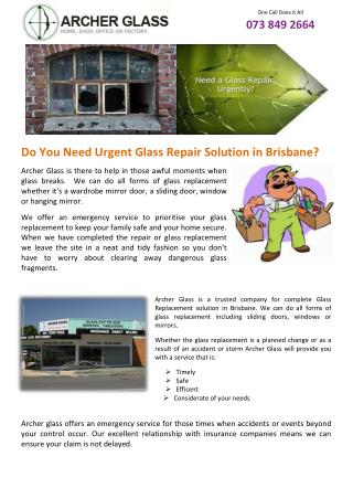 Do You Need Urgent Glass Repair Solution in Brisbane?