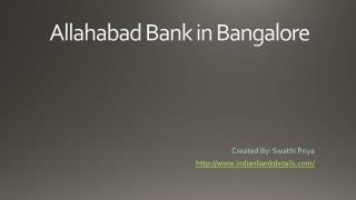 Allahabad Bank in Bangalore