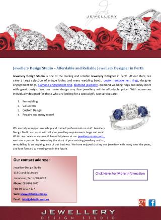 Jewellery Design Studio – Affordable and Reliable Jewellery Designer in Perth