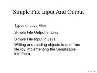 Simple File Input And Output