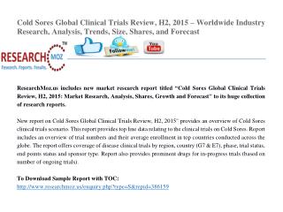 Cold Sores Global Clinical Trials Review, H2, 2015