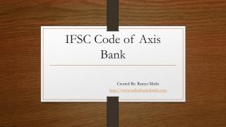 IFSC Code of Axis Bank