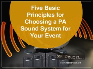 Sound System Rental in Denver - Things to Consider