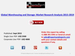 Warehousing and Storage Market 2019 Key Vendors Research and Analysis