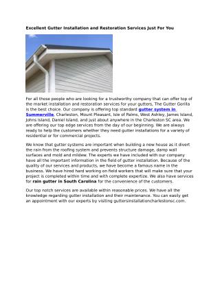 Gutter Repairs Summerville