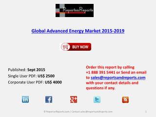 Advanced Energy Market 2019 Key Vendors Research and Analysis