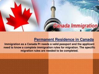 Permanent Residence in Canada