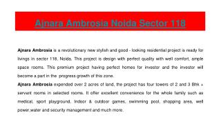 Ajnara Ambrosia Noida Sector 118