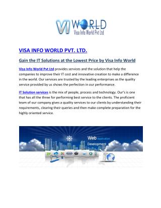 lowest price IT company in noida|visa info world best IT solutions india-visainfoworld.com