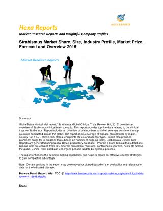 Strabismus Market worldwide Forecast 2015